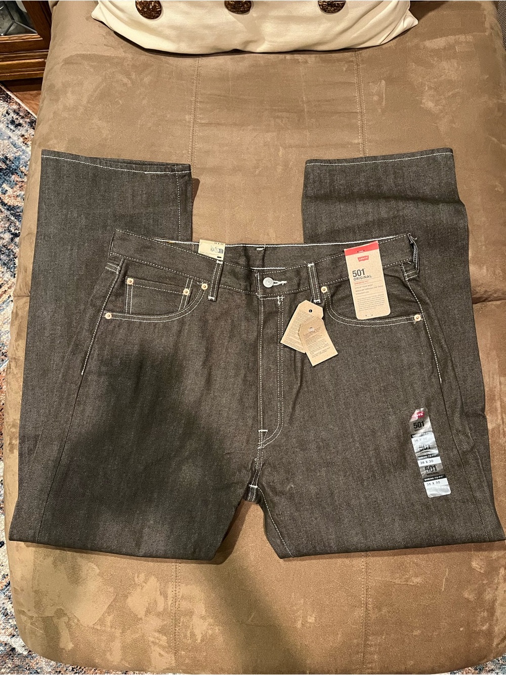 Levi's 501 Straight Men's Jeans in Medium Brown 36x30